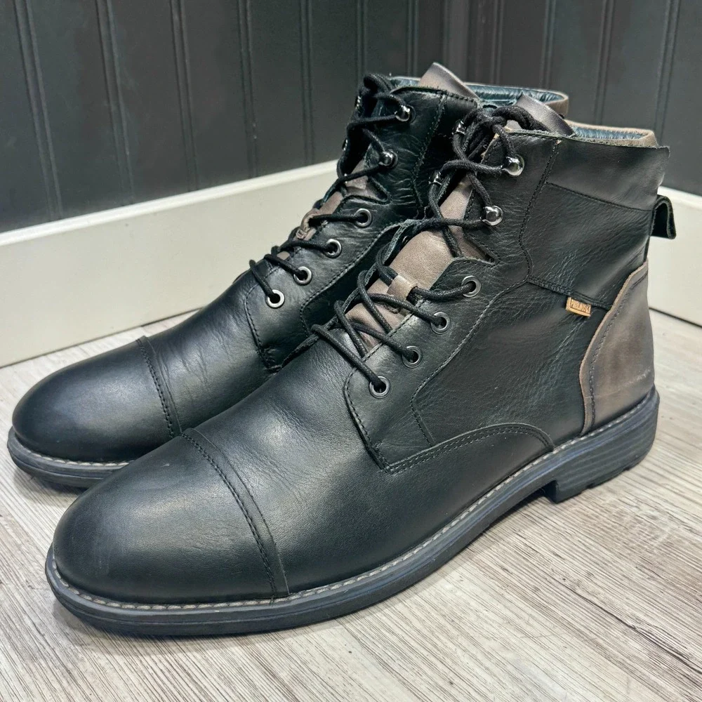 Pikolinos‎ York M2M Black Leather Ankle Boot Men's Size 46 US 13